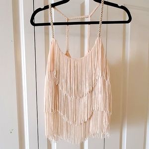 Luxe Apothetic fringe spaghetti strap tank